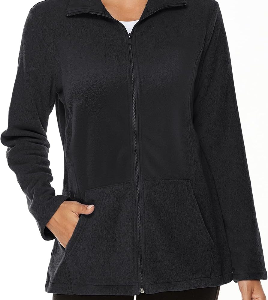 Women's Outdoor Full-Zip Thermal Fleece Jacket with Pockets