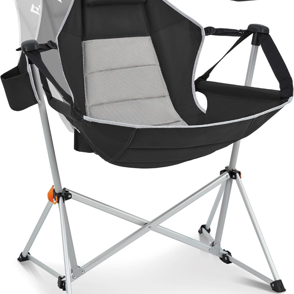 KingCamp Hammock Camping Chair, Swinging Portable Folding Camp Chairs for Adults Max 440lbs Heavy Duty Foldable Oversized Rocker with Aluminum Alloy Frame Cup Holder for Outdoor Beach Patio Sport