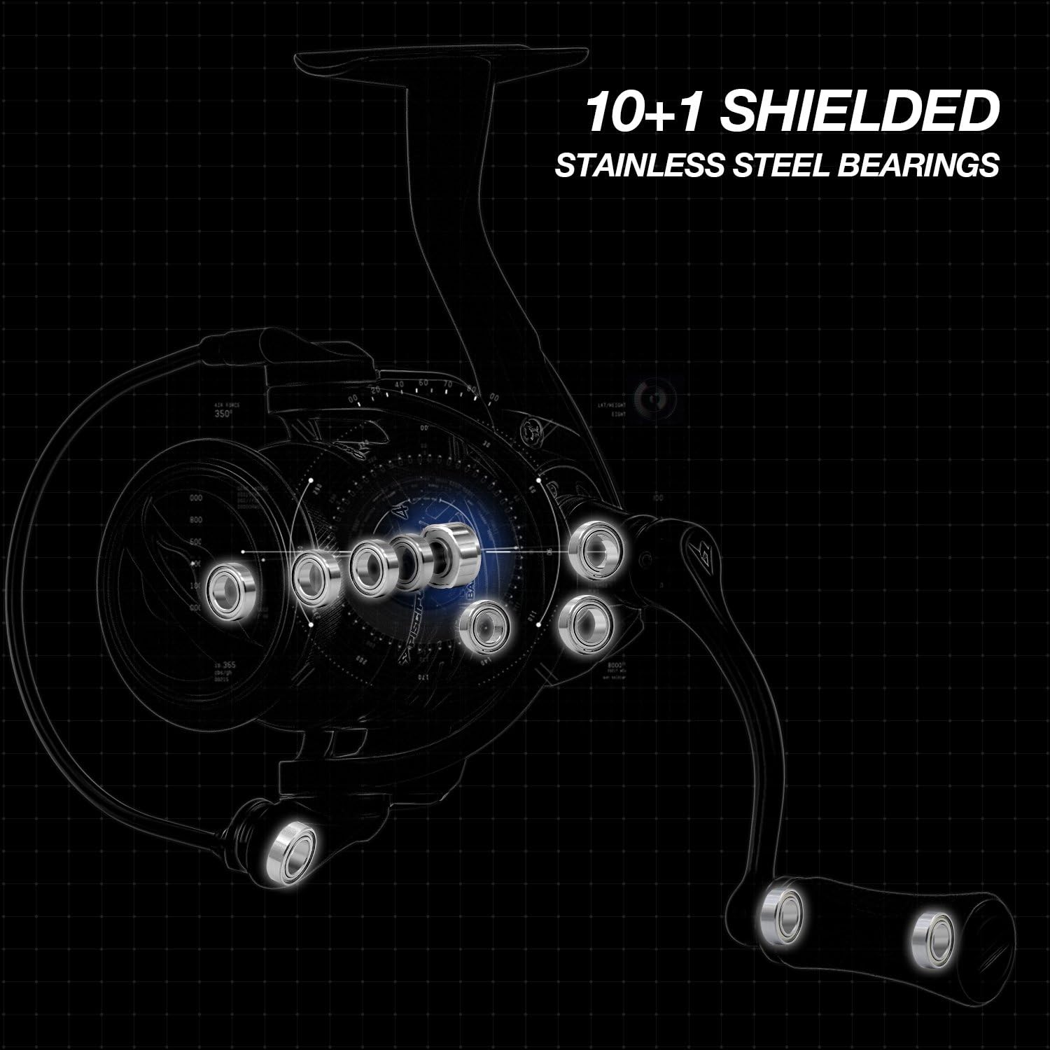 Piscifun Carbon X Spinning Reels, Light to 5.1oz, Carbon Frame and Rotor, 33LBs Max Drag, 10+1 Shielded BB, 5.2:1/6.2:1 High Speed Gear Ratio, Smooth Powerful Saltwater Freshwater Spinning Reel - Image 8